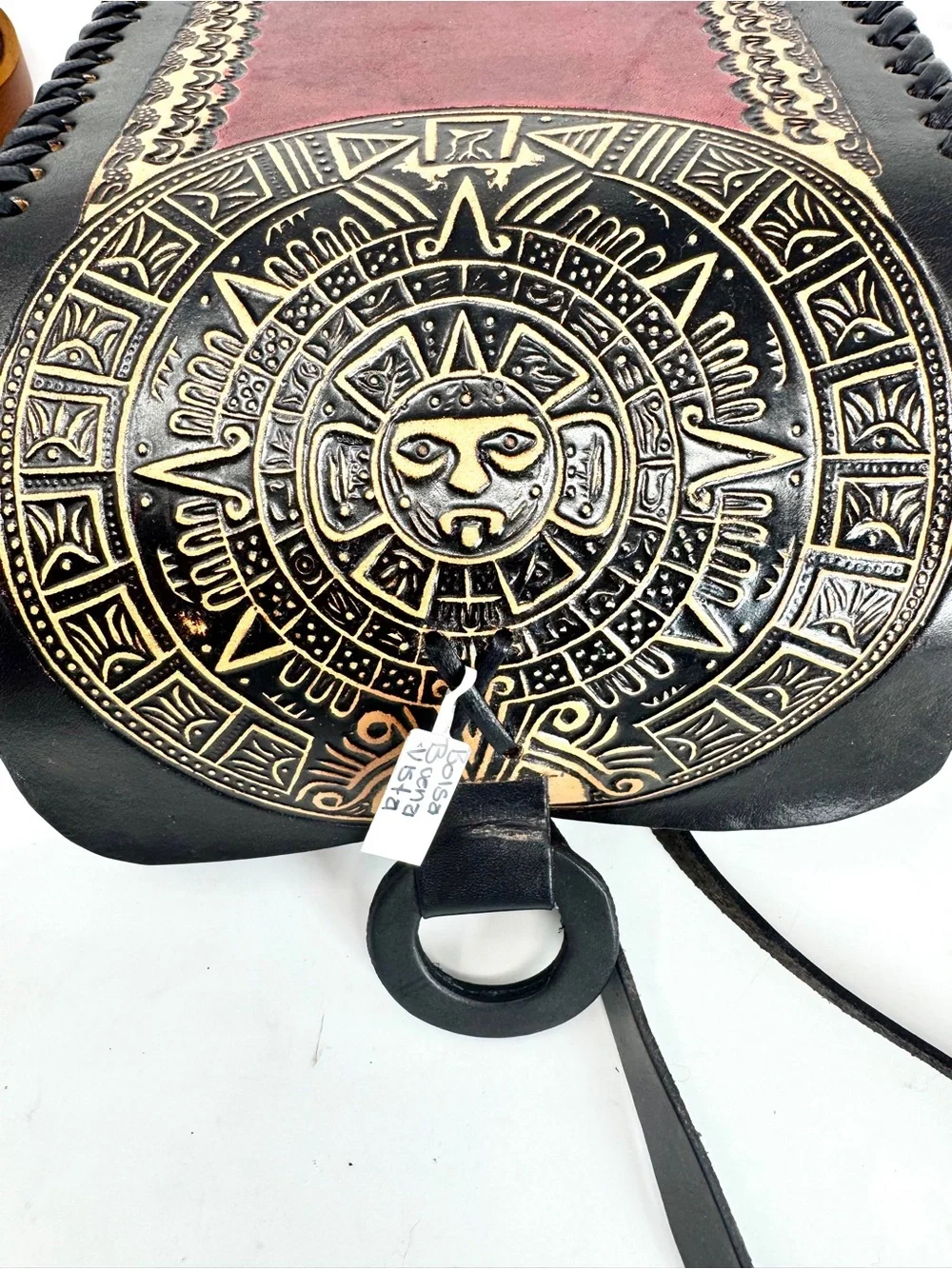 Handcrafted NWT Artisan Hand-Tooled Mexican Leather Crossbody Shoulder Bag